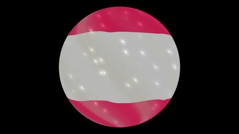 Austria flag in a round ball rotates. Flicker and shine. Animation loop Stock Footage 110405973
