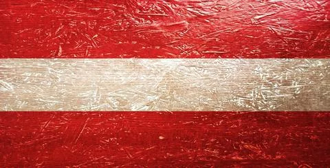 Austria flag on scratched surface. Austrian flag on textured background Stock Photos