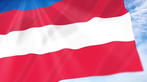 Austria Flag Seamless Loop 4k 60fps on Sky Background Stock Footage 341680897