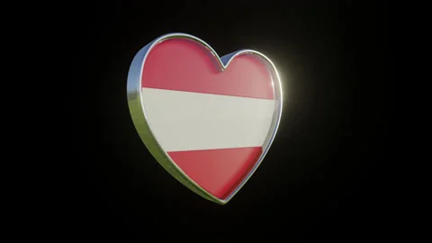 Austria Flag in the Shape of 3D Heart. Video stock 132958693