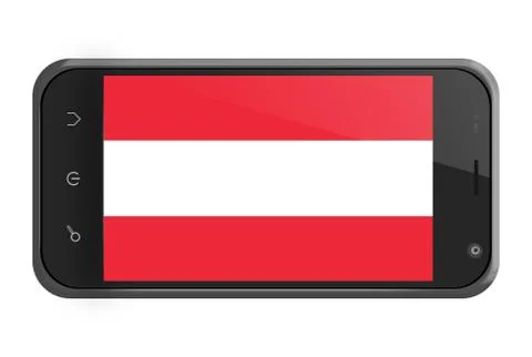 Austria flag on smartphone screen isolated Stock Illustration