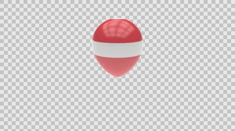 Austria flag textured balloon rotating Alpha Stock-Footage 61382651