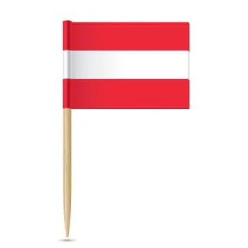 Austria flag toothpick on white background Stock Illustration