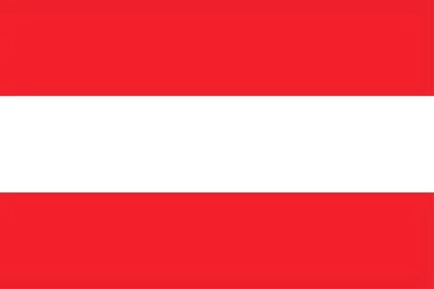 Austria flag vector illustration, simple red white red horizontal. Stock Illustration