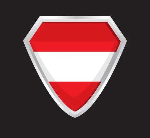 Austria flag vector. The sign of the Austrian state. Shield with a red, Stock Illustration