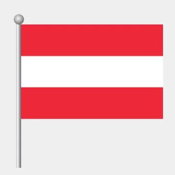 Austria flag vector template background realistic copy Ilustração Stock
