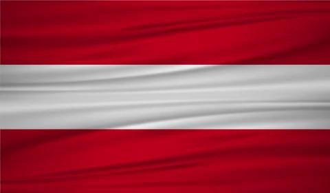 Austria flag vector. Vector austria flag blowig in the wind. EPS 10. Stock Illustration