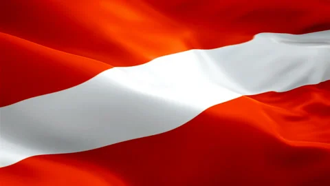 Austria flag video waving in wind. Realistic Austrian Flag background. Stock Footage 106943733