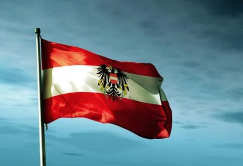 Austria flag waving in the evening Stock-Illustration