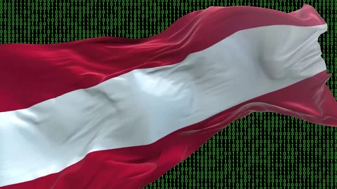 Austria flag - Waving flag on matrix binary code background Stock Footage 321420844