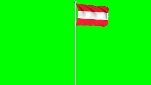 Austria Flag Waving Fluttering on Wind Loopable Green Blue Screen Matte Video stock 77583079