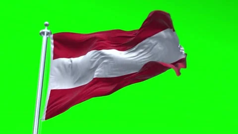 Austria Flag Waving in Loopable and Textured green screen background Stock Footage 296876442