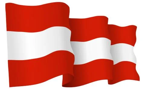 Austria Flag Waving Vector Illustration Stock Illustration