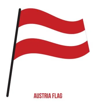 Austria Flag Waving Vector on White Background. Austria National Flag Stock Illustration