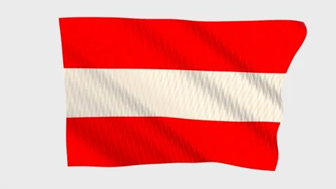 Austria flag waving in the wind on a grey background Stock Footage 343215080