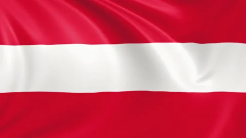Austria flag waving in the wind with high quality texture in 4K Stock Footage 130385164