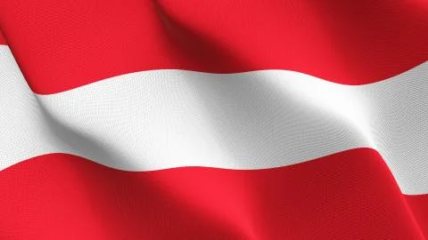 Austria flag waving on wind. Illustrazione stock