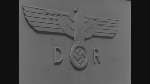 AUSTRIA GERMANY - 1945: Wall relief - A moulded eagle relief on a wall Stock Footage 344006021