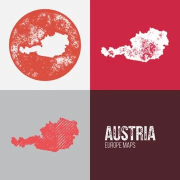 Austria Grunge Retro Map Illustrazione stock