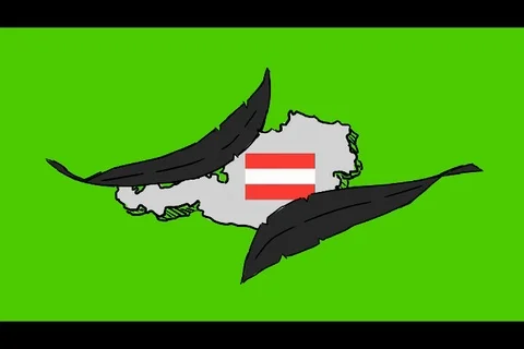 Austria - Hand-Drawn Animation - feather black Stock Footage 98000729