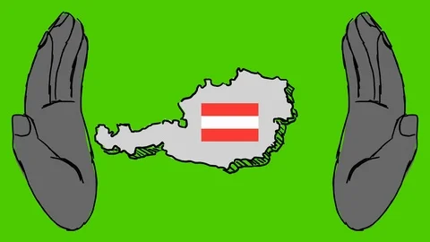 Austria - Hand-Drawn Animation - hands black Stock Footage 97978281