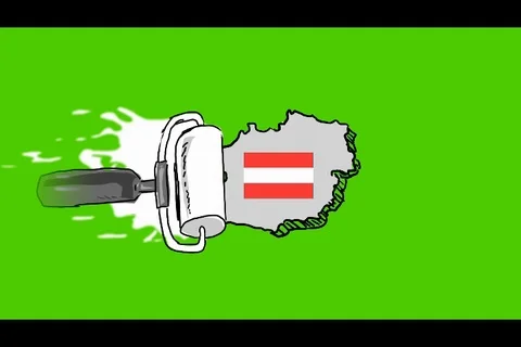 Austria - Hand-Drawn Animation - scroll paint white Video stock 98000845