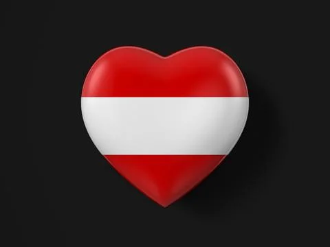Austria heart flag Stock Illustration