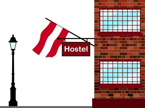 Austria Hostels Vector Illustration Stock Illustration