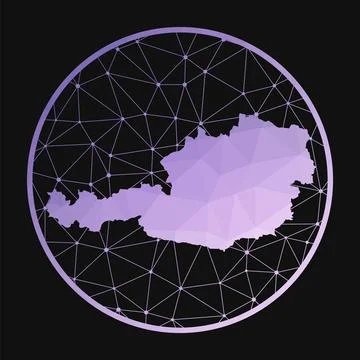 Austria icon. Vector polygonal map of the country. Austria icon in geometri.. 스톡 일러스트