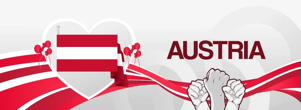 Austria Independence Day Banner. Creative background of Austria national da.. Stock Illustration