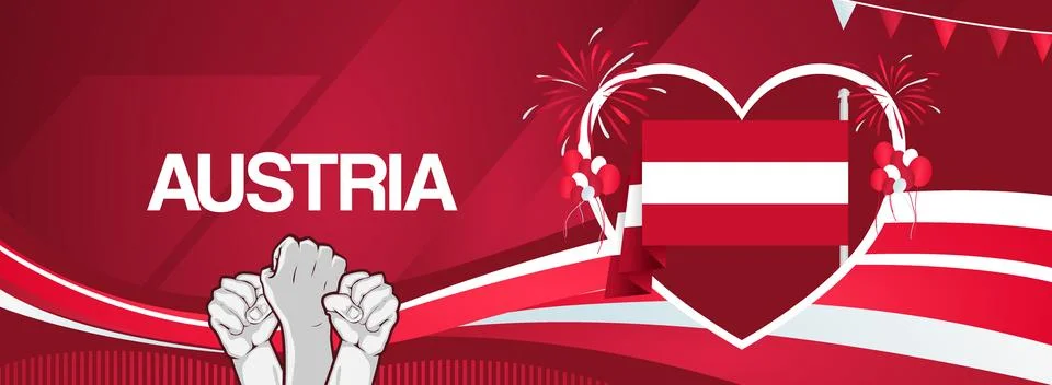 Austria Independence Day Banner. Creative background of Austria national da.. Stock Illustration