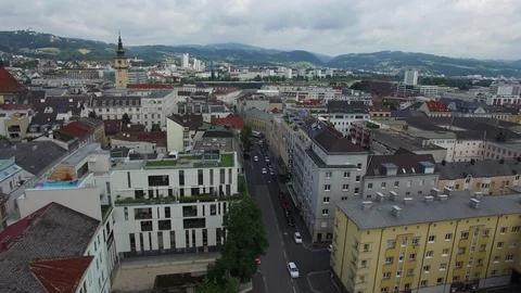 Austria linz. top view. Video stock 92809389