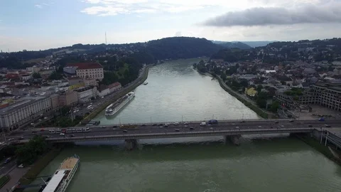 Austria linz. top view. Video stock 92812625