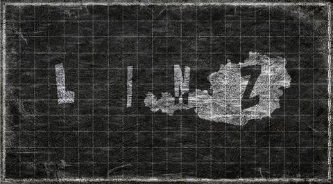 Austria Linz Typography Map Stock Illustration