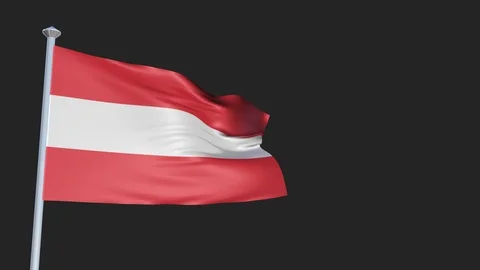 Austria - Loopable 3D flag animation with Alpha Channel and Transparency for  스톡 동영상 91458870