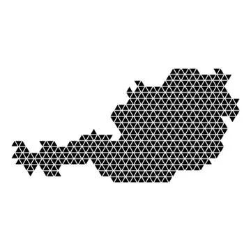 Austria map abstract schematic from black triangles repeating pattern Stock Illustration