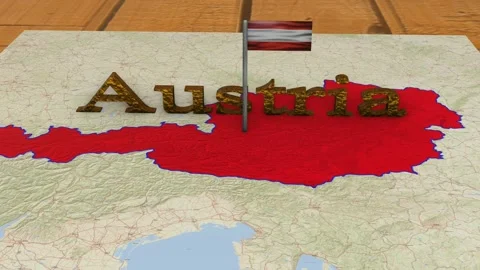 Austria Map and Austria Flag Stock-Footage 271739381