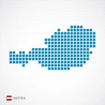 Austria map and flag icon Illustrazione stock