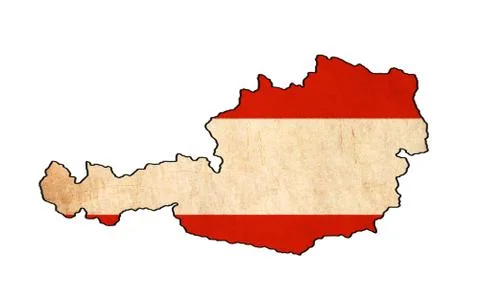 Austria map on austria flag drawing ,grunge and retro flag series Stock Illustration