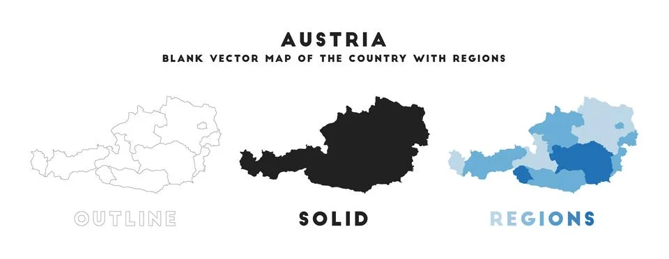 Austria map. Borders of Austria for your infographic. Vector country shape... Stock-Illustration