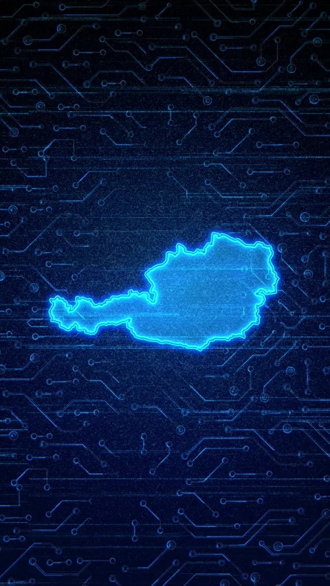 Austria Map Digital Technology Opener Stock Footage 336310778