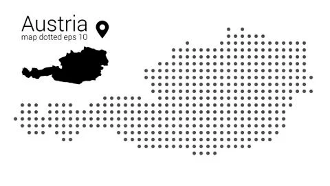 Austria map dotted on white background vector isolated Stock Illustration