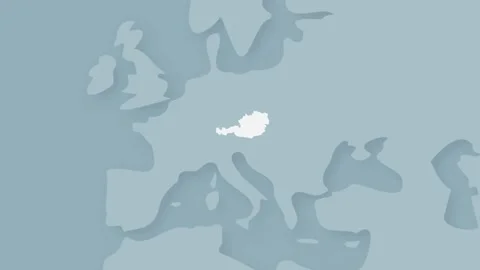 Austria Map Emerging from World Map Animation with Smooth Zoom Effect Stock Footage 339273150