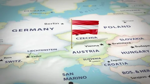 Austria Map Flag 4K Loop Vídeos de archivo 315829193