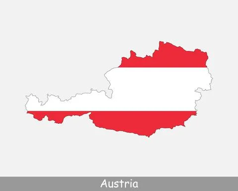 Austria Map Flag Stock Illustration