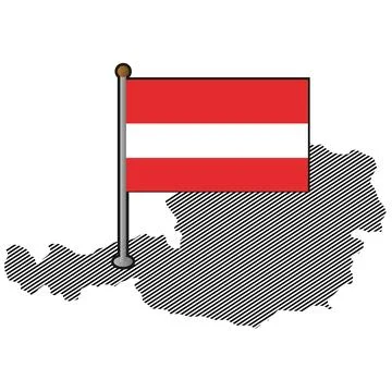 Austria map with flag. Vector 스톡 일러스트