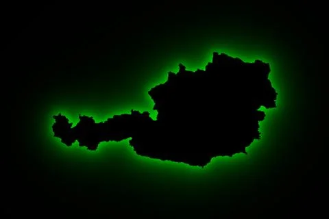 Austria map in green light Illustrazione stock