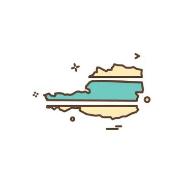 Austria map icon design vector 스톡 일러스트