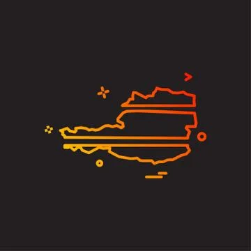 Austria map icon design vector 스톡 일러스트