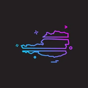 Austria map icon design vector 스톡 일러스트